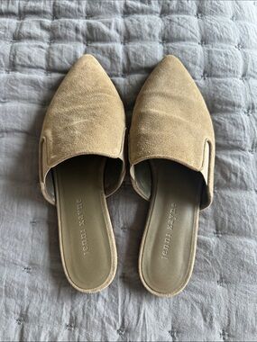 Jenni Kayne Army Green Suede Pointed-Toe Slip-On Mules